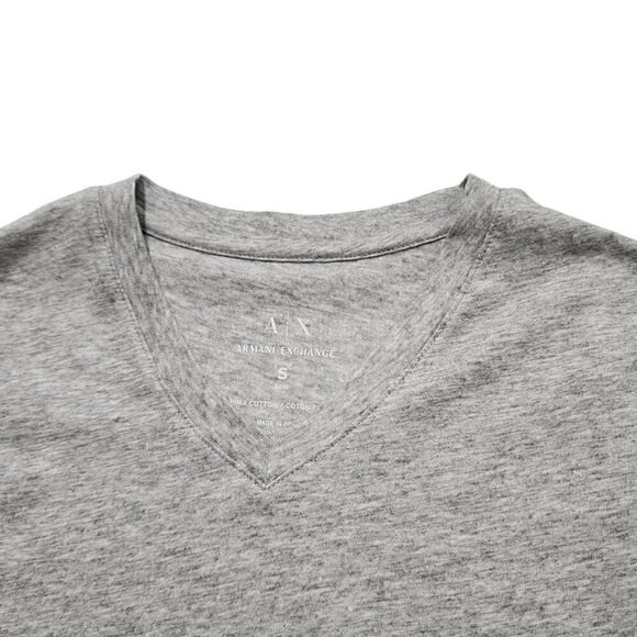 Armani Exchange Men's Long Sleeve T-Shirt Slim Fit V-Neck Gray Heather Small - Picture 4 of 7